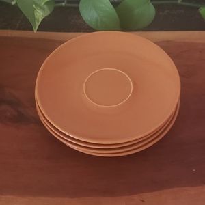 Set of 4 saucers Höganäs keramik blyfritt  sverige
